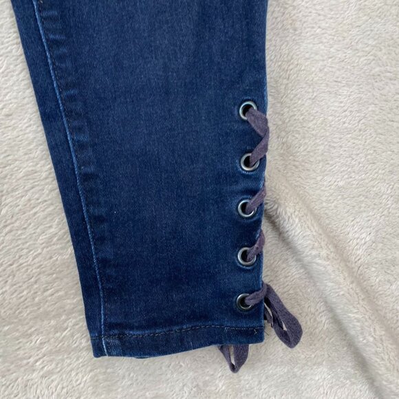 A.N.A Women's Jeans Size 4 Skinny Jeggings Lace-Up Ankle Slim Blue - Picture 10 of 14